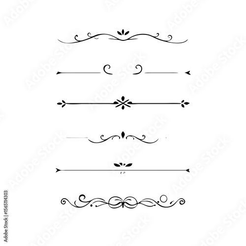 Wedding decorative elements. Divider ornament, borders, vintage line separators. Hand drawn vector illustration isolated on white background.gold ornament decorate frame border pattern Thai art

