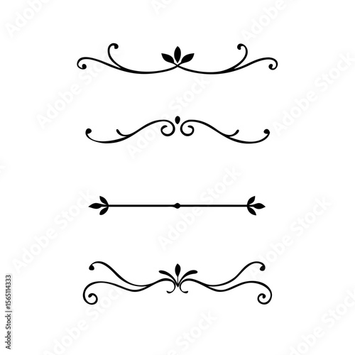 Wedding decorative elements. Divider ornament, borders, vintage line separators. Hand drawn vector illustration isolated on white background.gold ornament decorate frame border pattern Thai art
