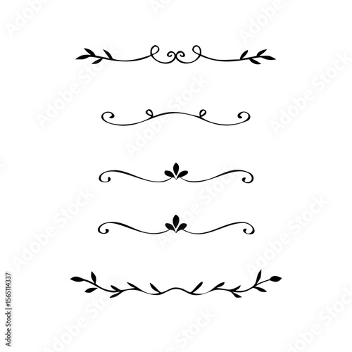 Wedding decorative elements. Divider ornament, borders, vintage line separators. Hand drawn vector illustration isolated on white background.gold ornament decorate frame border pattern Thai art
