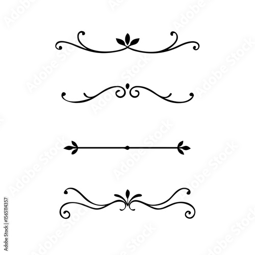 Wedding decorative elements. Divider ornament, borders, vintage line separators. Hand drawn vector illustration isolated on white background.gold ornament decorate frame border pattern Thai art

