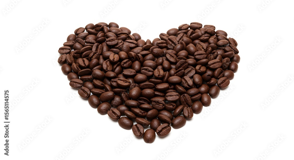 Obraz premium Heart shape made of coffee beans