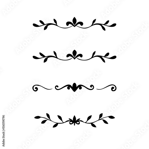 Wedding decorative elements. Divider ornament, borders, vintage line separators. Hand drawn vector illustration isolated on white background.gold ornament decorate frame border pattern Thai art
