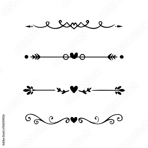 Wedding decorative elements. Divider ornament, borders, vintage line separators. Hand drawn vector illustration isolated on white background.gold ornament decorate frame border pattern Thai art
