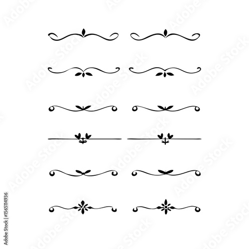 Wedding decorative elements. Divider ornament, borders, vintage line separators. Hand drawn vector illustration isolated on white background.gold ornament decorate frame border pattern Thai art
