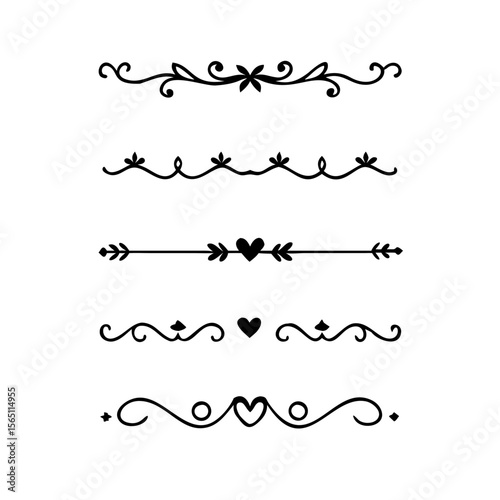 Wedding decorative elements. Divider ornament, borders, vintage line separators. Hand drawn vector illustration isolated on white background.gold ornament decorate frame border pattern Thai art
