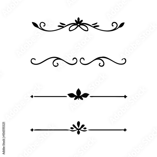 Wedding decorative elements. Divider ornament, borders, vintage line separators. Hand drawn vector illustration isolated on white background.gold ornament decorate frame border pattern Thai art
