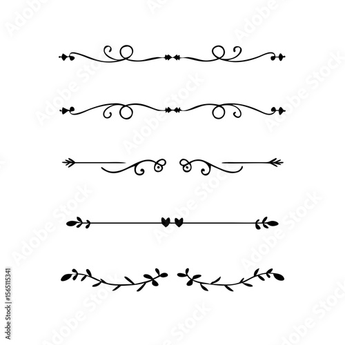 Wedding decorative elements. Divider ornament, borders, vintage line separators. Hand drawn vector illustration isolated on white background.gold ornament decorate frame border pattern Thai art

