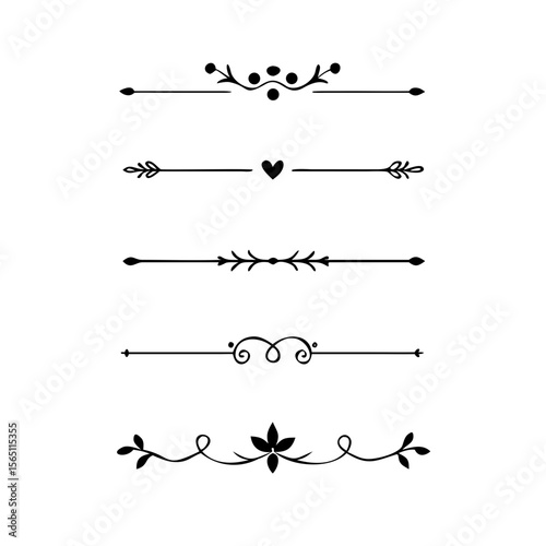 Wedding decorative elements. Divider ornament, borders, vintage line separators. Hand drawn vector illustration isolated on white background.gold ornament decorate frame border pattern Thai art
