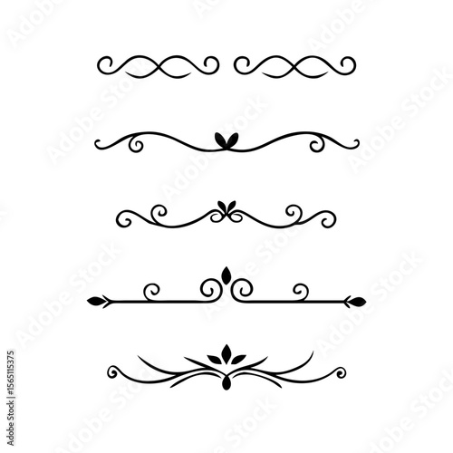 Wedding decorative elements. Divider ornament, borders, vintage line separators. Hand drawn vector illustration isolated on white background.gold ornament decorate frame border pattern Thai art
