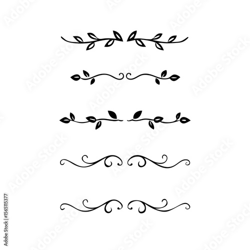 Wedding decorative elements. Divider ornament, borders, vintage line separators. Hand drawn vector illustration isolated on white background.gold ornament decorate frame border pattern Thai art
