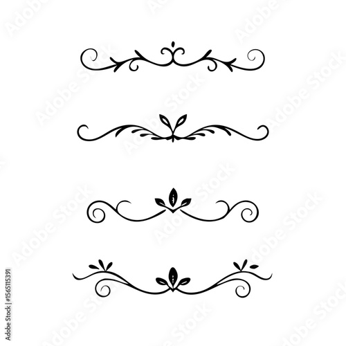Wedding decorative elements. Divider ornament, borders, vintage line separators. Hand drawn vector illustration isolated on white background.gold ornament decorate frame border pattern Thai art
