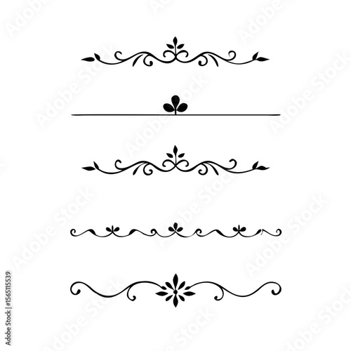 Wedding decorative elements. Divider ornament, borders, vintage line separators. Hand drawn vector illustration isolated on white background.gold ornament decorate frame border pattern Thai art
