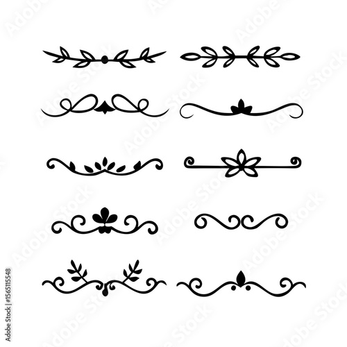 Wedding decorative elements. Divider ornament, borders, vintage line separators. Hand drawn vector illustration isolated on white background.gold ornament decorate frame border pattern Thai art
