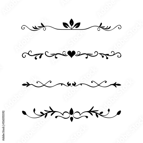 Wedding decorative elements. Divider ornament, borders, vintage line separators. Hand drawn vector illustration isolated on white background.gold ornament decorate frame border pattern Thai art
