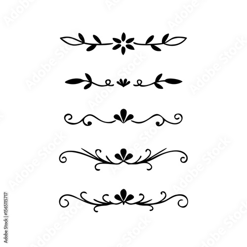 Wedding decorative elements. Divider ornament, borders, vintage line separators. Hand drawn vector illustration isolated on white background.gold ornament decorate frame border pattern Thai art
