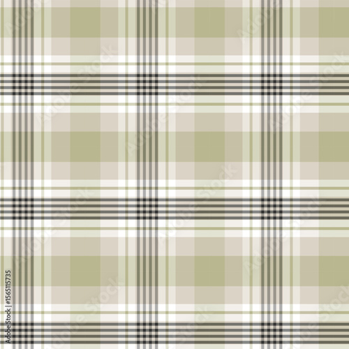 Green and Beige Plaid Seamless Pattern

