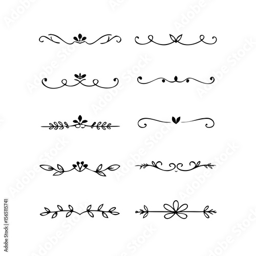 Wedding decorative elements. Divider ornament, borders, vintage line separators. Hand drawn vector illustration isolated on white background.gold ornament decorate frame border pattern Thai art
