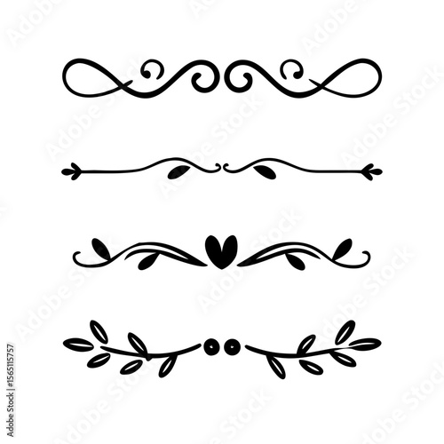 Wedding decorative elements. Divider ornament, borders, vintage line separators. Hand drawn vector illustration isolated on white background.gold ornament decorate frame border pattern Thai art
