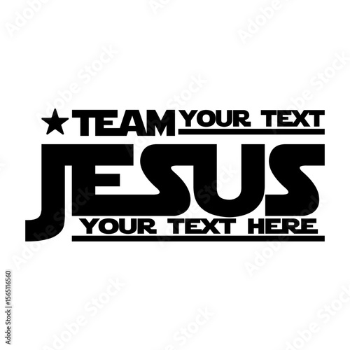 Team Jesus Graphic with Customizable Text