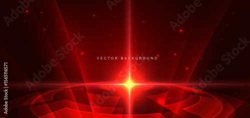 Futuristic technology hi tech red gear element on dark red background.