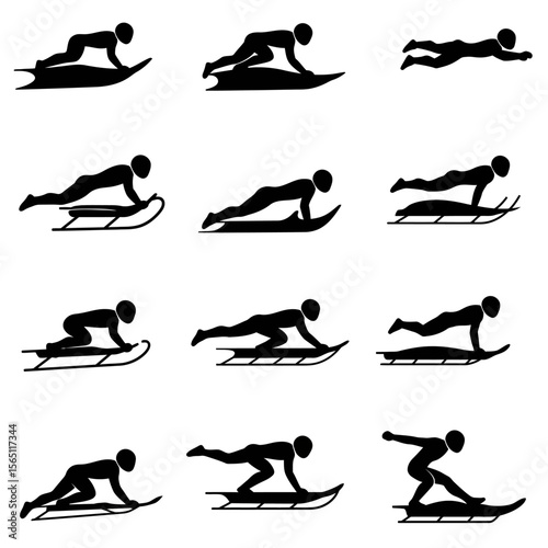 Luge Sport Silhouettes Collection