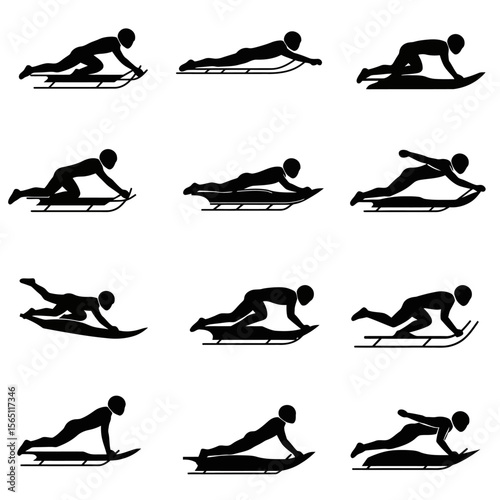 Luge Sport Silhouettes Collection