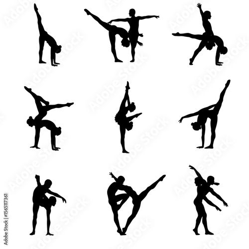 Artistic Gymnastics and Dance Silhouettes