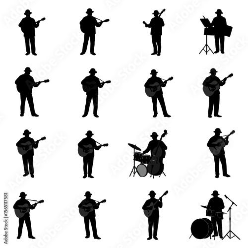 Street Musician Silhouettes Collection