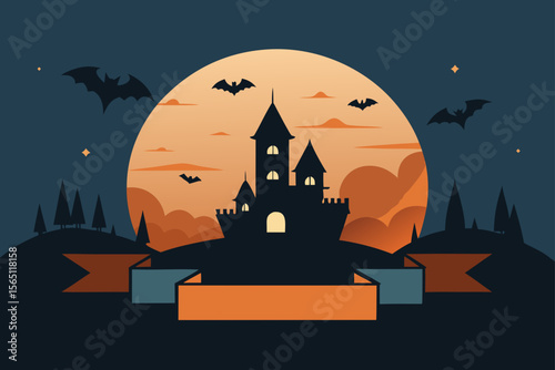 halloween background with castle