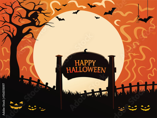halloween background with pumpkin
