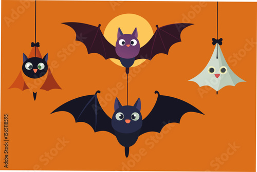 halloween background with bat