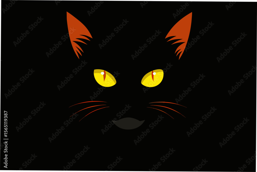 Fototapeta premium vector illustration of a black cat