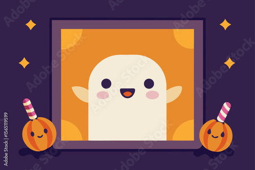 halloween card with pumpkin