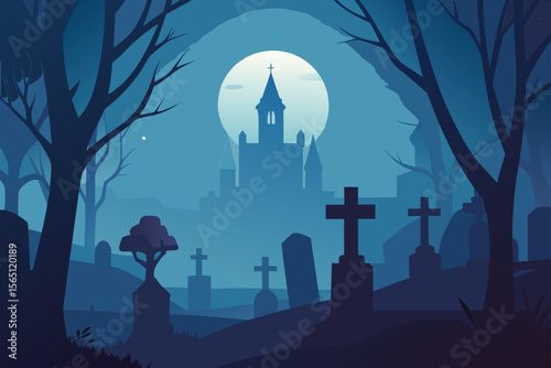 graveyard in the night