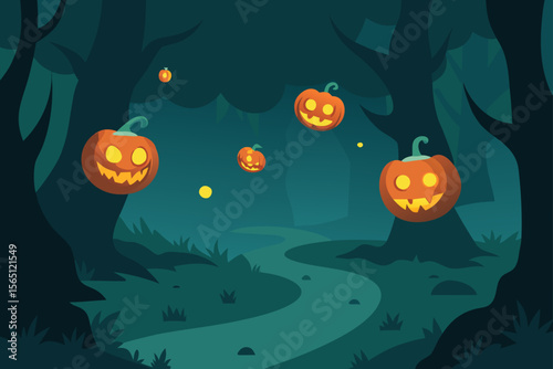 halloween background with pumpkins