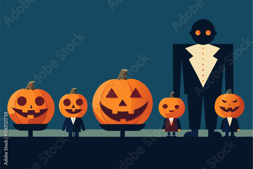 halloween pumpkin and ghost