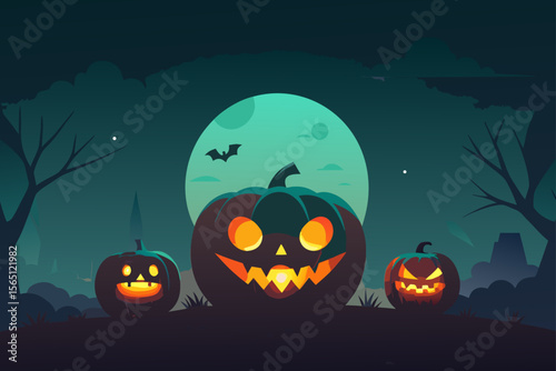 halloween background with pumpkins