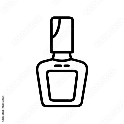 Line icon of nail polish bottle with brush, symbol of beauty, cosmetics and self-care