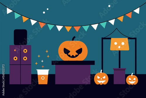 halloween background with pumpkins