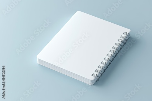 Flawless Picture of White Small Diary Clipped Notebook 3D Illustration 3D Render