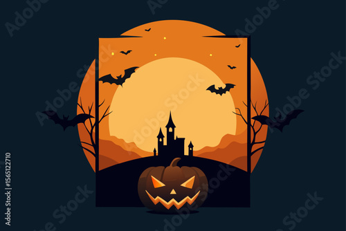 halloween background with pumpkin