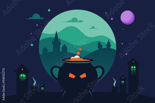 halloween night scene