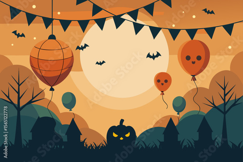 halloween background with pumpkins