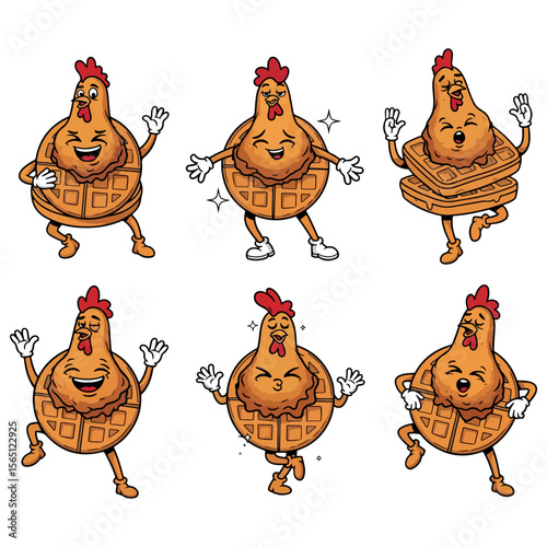 Chicken And Waffles  vector. Chicken And Waffles? Vector bundle.  Chicken And Waffles vector, illustration, lineart 