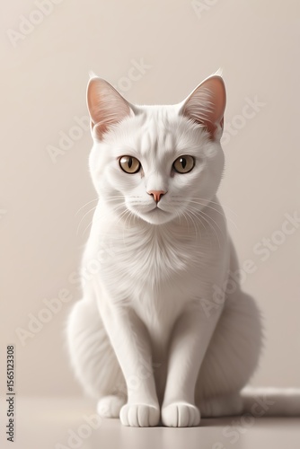 Wallpaper Mural A hyper realistic vector rendering captures a minimalist cat for wallpaper, illustrating its iconic shape and understated beauty in a way that enhances a room's decor. Torontodigital.ca