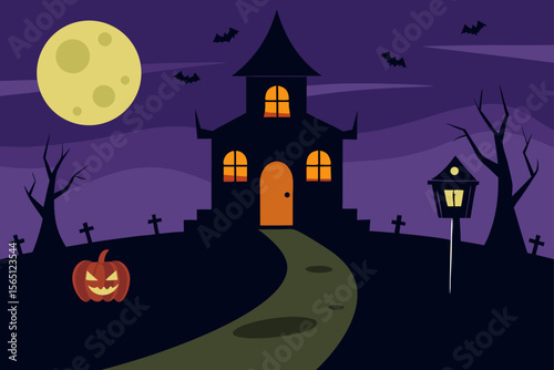 halloween background with castle