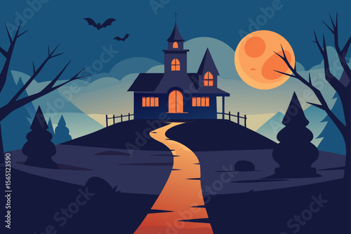 halloween background with castle