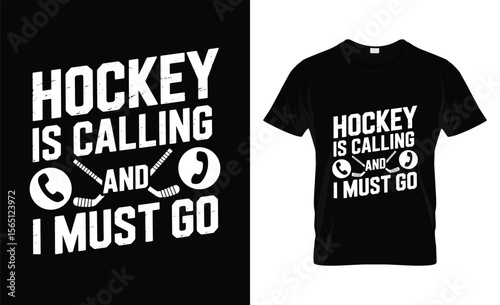 Hockey is calling and i must go funny hockey player gift t shirt design