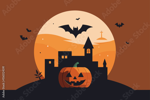 halloween background with pumpkin
