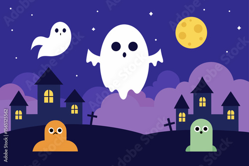 halloween night scene
